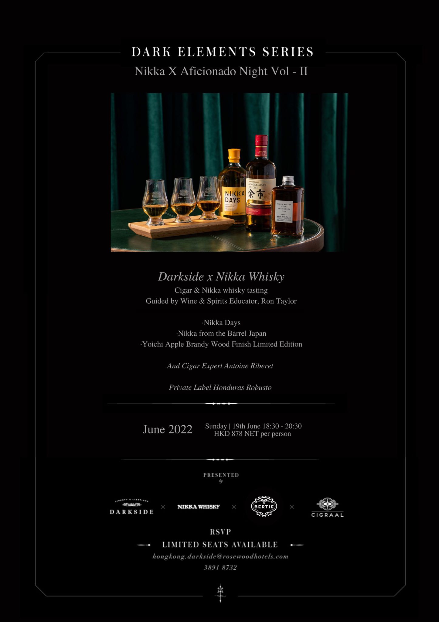 Rosewood Darkside x Nikka Whisky Tasting Experience for this Father's Day